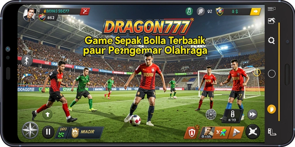 Screenshot gameplay DRAGON777 yang menampilkan aksi sepak bola yang seru.