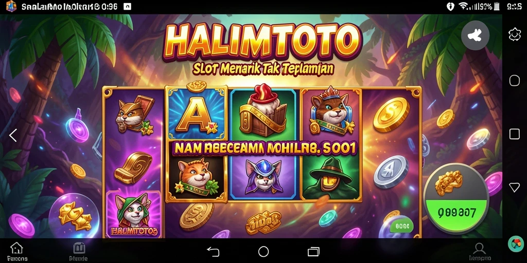 Tampilan menarik dari gameplay HALIMTOTO dengan berbagai tema slot.