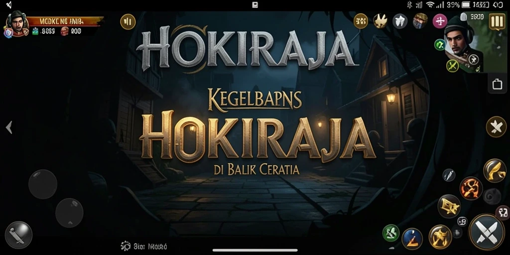 Tampilan gameplay menakutkan HOKIRAJA dengan suasana mencekam.