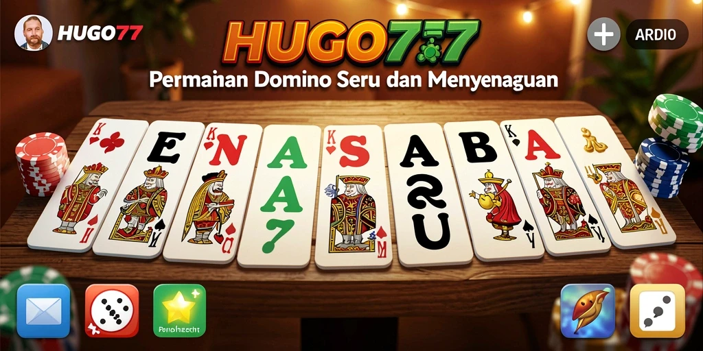 Screenshot HUGO77 yang menampilkan serunya permainan Domino.