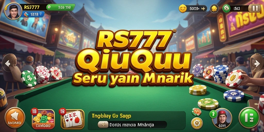 Screenshot RS777 menampilkan aksi intens dalam permainan QiuQiu.