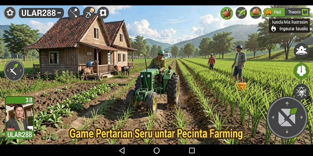 Tampilan menarik dari gameplay pertanian dalam ULAR288.