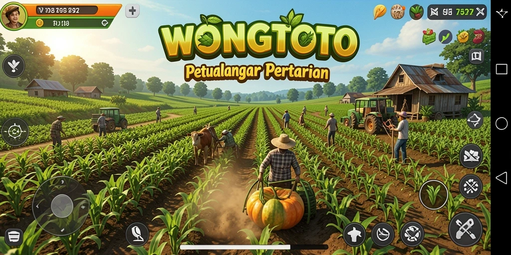Tangkapan layar gameplay <strong>WONGTOTO</strong> yang menunjukkan keindahan pertanian dan interaksi pemain.